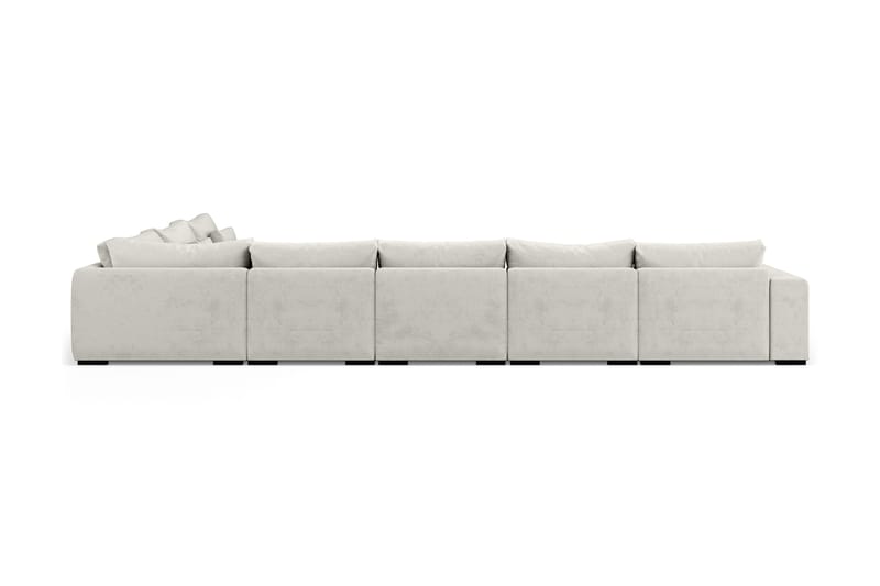 Dubai U-modulsofa Large med divan venstre fløyel ekstra dyp - Hvit - Møbler - Sofaer - Modulsofaer - Komplett modulsofa