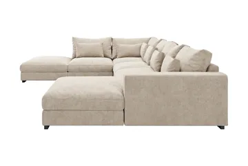 Dubai U-modulsofa med divan høyre ekstra dyp i Chenille - Beige - Møbler - Sofaer - Modulsofaer - Komplett modulsofa