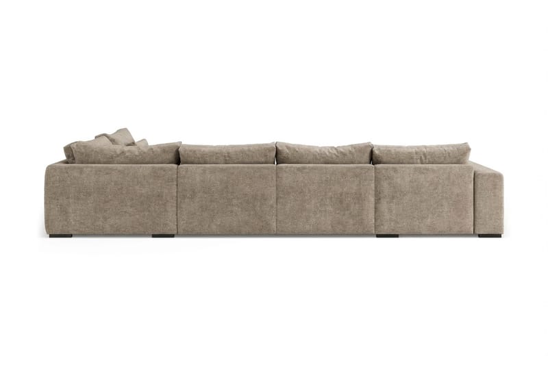 Dubai U-modulsofa med divan høyre ekstra dyp i Chenille - Brun - Møbler - Sofaer - Modulsofaer - Komplett modulsofa