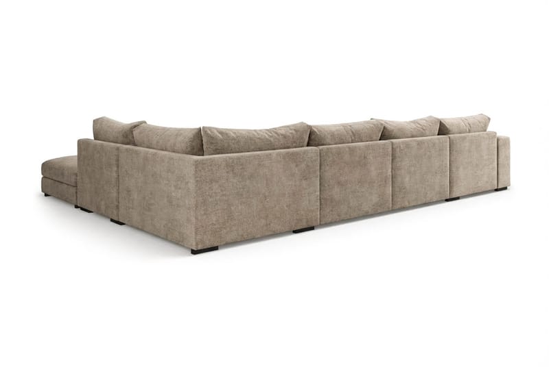 Dubai U-modulsofa med divan høyre ekstra dyp i Chenille - Brun - Møbler - Sofaer - Modulsofaer - Komplett modulsofa