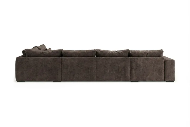 Dubai U-modulsofa med divan høyre ekstra dyp i Chenille - Mørkebrun - Møbler - Sofaer - Modulsofaer - Komplett modulsofa