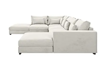 Dubai U-modulsofa med divan høyre fløyel ekstra dyp - Hvit - Møbler - Sofaer - Modulsofaer - Komplett modulsofa