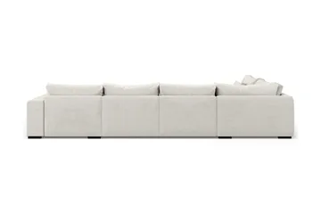 Dubai U-modulsofa med divan høyre fløyel ekstra dyp - Hvit - Møbler - Sofaer - Modulsofaer - Komplett modulsofa