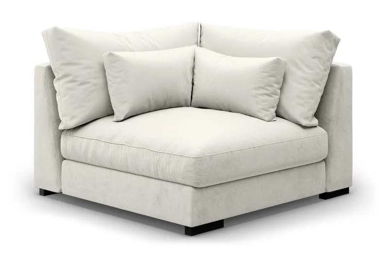 Dubai Hjørnemodul Fløyel, Hvit