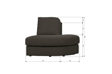 Kielstra Hjørnemodul Høyre - Antrasitt - Møbler - Sofaer - Modulsofaer - Hjørnemodul