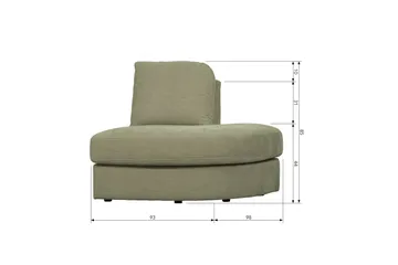 Kielstra Hjørnemodul Høyre - Grønn - Møbler - Sofaer - Modulsofaer - Hjørnemodul