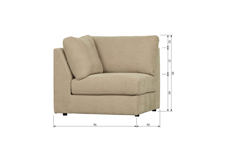 Kielstra Hjørnemodul - Sand - Møbler - Sofaer - Modulsofaer - Hjørnemodul