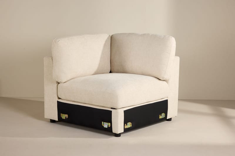 Hjørnemodul Salerno i stoff, Beige