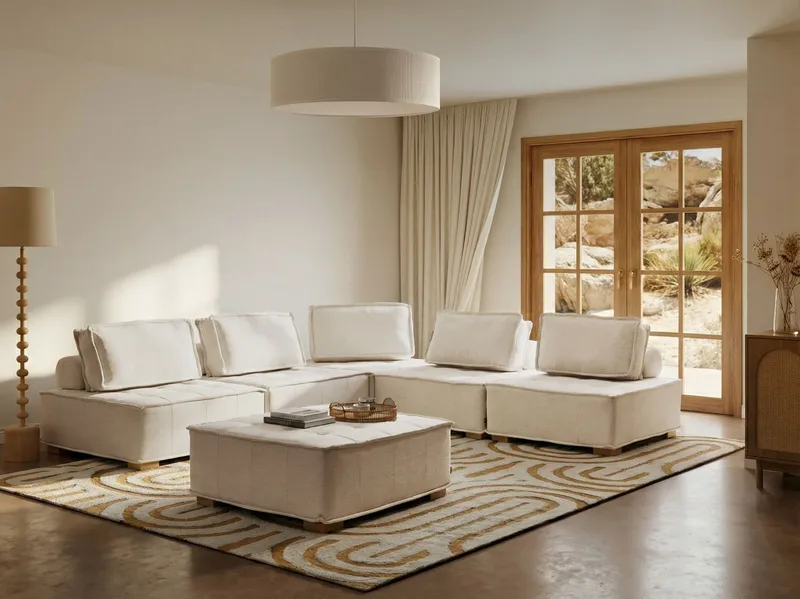 Hjørnesofa Tibro venstrevendt - Off-white - Møbler - Sofaer - Modulsofaer - Komplett modulsofa