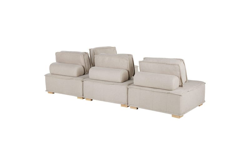 Hörnsoffa Beliani Tibro Beige/ljust trä Beige||Light colored wood - Møbler - Sofaer - Modulsofaer - Komplett modulsofa