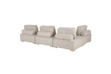 Hörnsoffa Beliani Tibro Beige/ljust trä Beige||Light colored wood - Møbler - Sofaer - Modulsofaer - Komplett modulsofa
