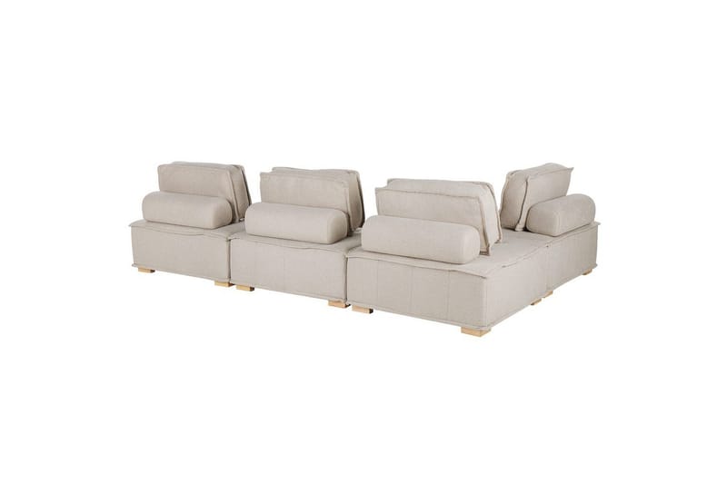 Hörnsoffa Beliani Tibro Beige/ljust trä Beige||Light colored wood - Møbler - Sofaer - Modulsofaer - Komplett modulsofa