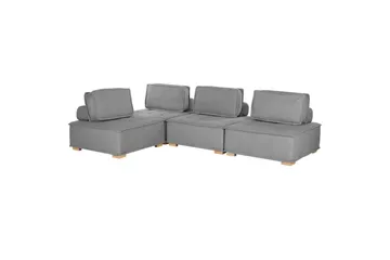 Hörnsoffa Beliani Tibro Beige/ljust trä Light grey||Light colored wood - Møbler - Sofaer - Modulsofaer - Komplett modulsofa