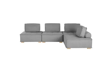 Hörnsoffa Beliani Tibro Beige/ljust trä Light grey||Light colored wood - Møbler - Sofaer - Modulsofaer - Komplett modulsofa