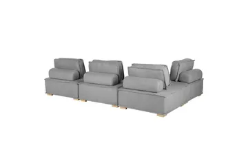 Hörnsoffa Beliani Tibro Beige/ljust trä Light grey||Light colored wood - Møbler - Sofaer - Modulsofaer - Komplett modulsofa