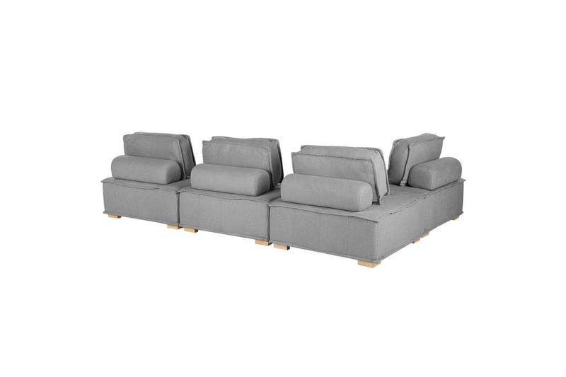 Hörnsoffa Beliani Tibro Beige/ljust trä Light grey||Light colored wood - Møbler - Sofaer - Modulsofaer - Komplett modulsofa