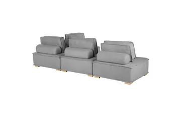 Hörnsoffa Beliani Tibro Beige/ljust trä Light grey||Light colored wood - Møbler - Sofaer - Modulsofaer - Komplett modulsofa