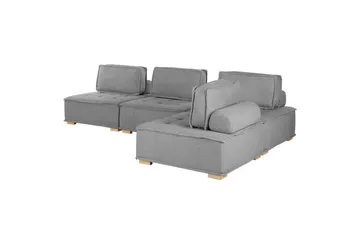 Hörnsoffa Beliani Tibro Beige/ljust trä Light grey||Light colored wood - Møbler - Sofaer - Modulsofaer - Komplett modulsofa