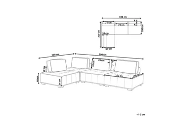 Hörnsoffa Beliani Tibro Beige/ljust trä Light grey||Light colored wood - Møbler - Sofaer - Modulsofaer - Komplett modulsofa
