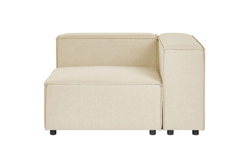 Hörnsoffa med fotpall Beliani Aprica Beige - Møbler - Sofaer - Modulsofaer - Komplett modulsofa