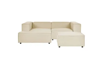 Hörnsoffa med fotpall Beliani Aprica Beige - Møbler - Sofaer - Modulsofaer - Komplett modulsofa