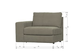 Kielstra Venstremodul - Varmgrå - Møbler - Sofaer - Modulsofaer - Øvrige moduler til modulsofa