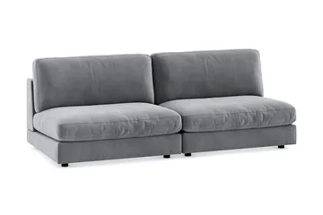 Arken 4-seters Modulsofa i Fløyel - Lys grå - Møbler - Sofaer - Modulsofaer - Komplett modulsofa