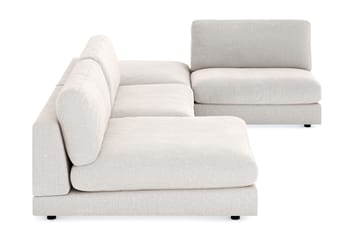 Arken 6-seters U-formet Modulsofa + Fotskammel i Fløyel - Kremhvit - Møbler - Sofaer - Modulsofaer - Komplett modulsofa