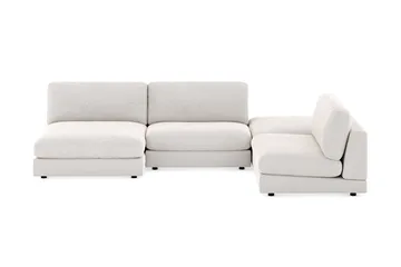 Arken 6-seters U-formet Modulsofa + Fotskammel i Fløyel - Kremhvit - Møbler - Sofaer - Modulsofaer - Komplett modulsofa