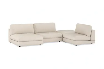 Arken 6-seters U-formet Modulsofa + Fotskammel i Manchester - Beige - Møbler - Sofaer - Modulsofaer - Komplett modulsofa