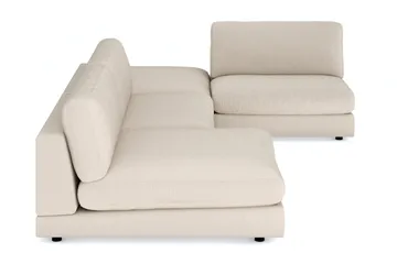 Arken 6-seters U-formet Modulsofa + Fotskammel i Manchester - Beige - Møbler - Sofaer - Modulsofaer - Komplett modulsofa