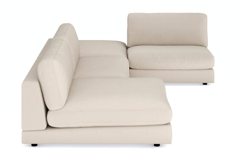 Arken 6-seters U-formet Modulsofa + Fotskammel i Manchester - Beige - Møbler - Sofaer - Modulsofaer - Komplett modulsofa