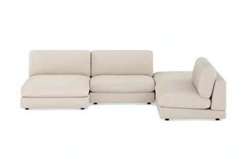Arken 6-seters U-formet Modulsofa + Fotskammel i Manchester - Beige - Møbler - Sofaer - Modulsofaer - Komplett modulsofa
