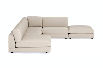 Arken 6-seters Vendbar L-formet Modulhjørnesofa med Divan + Fotskammel i Manchester - Beige - Møbler - Sofaer - Modulsofaer - Komplett modulsofa
