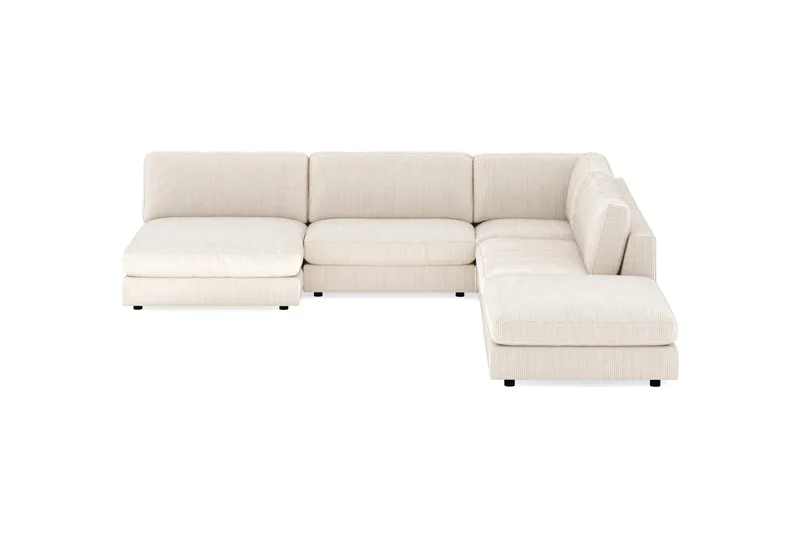 Arken 6-seters Vendbar L-formet Modulhjørnesofa med Divan + Fotskammel i Manchester, Beige