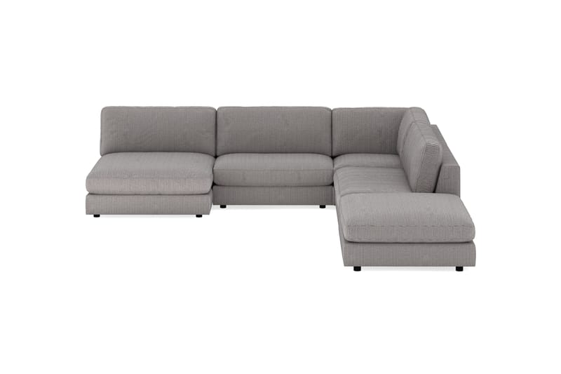 Arken 6-seters Vendbar L-formet Modulhjørnesofa med Divan + Fotskammel i Manchester - Mørk grå - Møbler - Sofaer - Modulsofaer - Komplett modulsofa