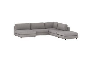 Arken 6-seters Vendbar L-formet Modulhjørnesofa med Divan + Fotskammel i Manchester - Mørk grå - Møbler - Sofaer - Modulsofaer - Komplett modulsofa