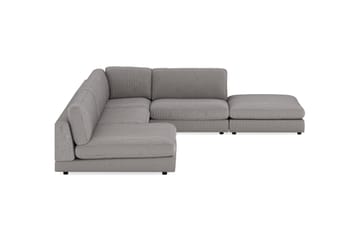 Arken 6-seters Vendbar L-formet Modulhjørnesofa med Divan + Fotskammel i Manchester - Mørk grå - Møbler - Sofaer - Modulsofaer - Komplett modulsofa