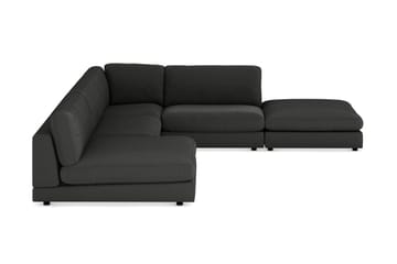 Arken 6-seters Vendbar L-formet Modulhjørnesofa med Divan + Fotskammel i Manchester - Mørk grå - Møbler - Sofaer - Modulsofaer - Komplett modulsofa
