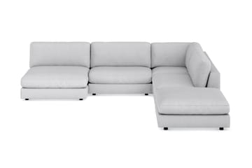 Arken 6-seters Vendbar L-formet Modulhjørnesofa med Divan + Fotskammel i Stoff - Lys grå - Møbler - Sofaer - Modulsofaer - Komplett modulsofa