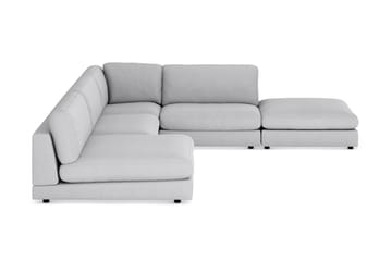 Arken 6-seters Vendbar L-formet Modulhjørnesofa med Divan + Fotskammel i Stoff - Lys grå - Møbler - Sofaer - Modulsofaer - Komplett modulsofa