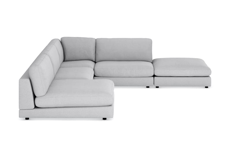 Arken 6-seters Vendbar L-formet Modulhjørnesofa med Divan + Fotskammel i Stoff - Lys grå - Møbler - Sofaer - Modulsofaer - Komplett modulsofa