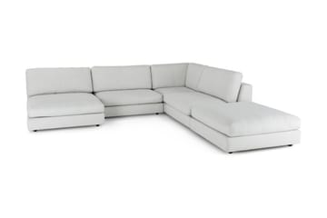 Arken 6-seters Vendbar L-formet Modulhjørnesofa med Divan + Fotskammel i Stoff - Lys grå - Møbler - Sofaer - Modulsofaer - Komplett modulsofa