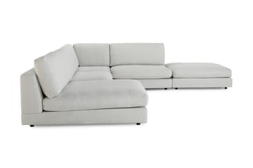 Arken 6-seters Vendbar L-formet Modulhjørnesofa med Divan + Fotskammel i Stoff - Lys grå - Møbler - Sofaer - Modulsofaer - Komplett modulsofa