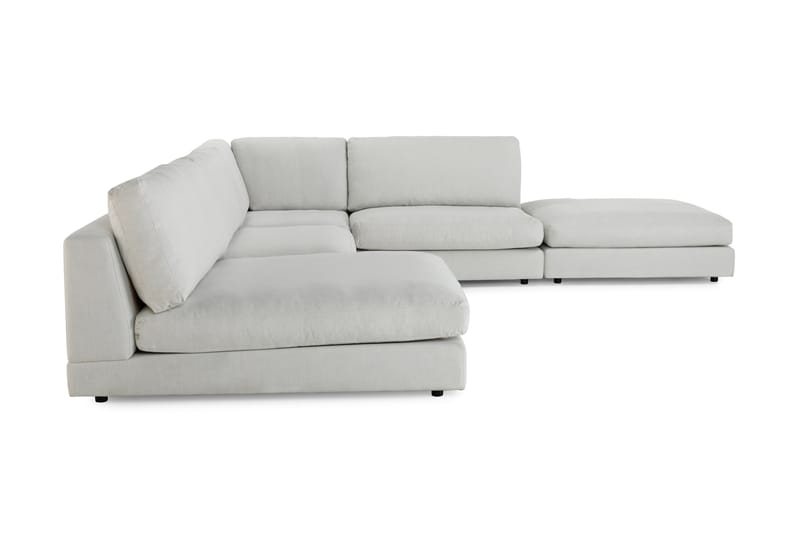 Arken 6-seters Vendbar L-formet Modulhjørnesofa med Divan + Fotskammel i Stoff - Lys grå - Møbler - Sofaer - Modulsofaer - Komplett modulsofa