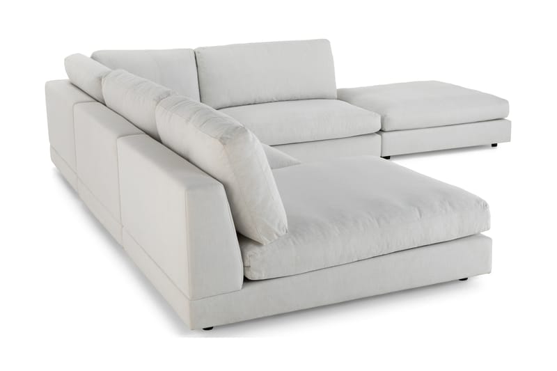Arken 6-seters Vendbar L-formet Modulhjørnesofa med Divan + Fotskammel i Stoff - Lys grå - Møbler - Sofaer - Modulsofaer - Komplett modulsofa