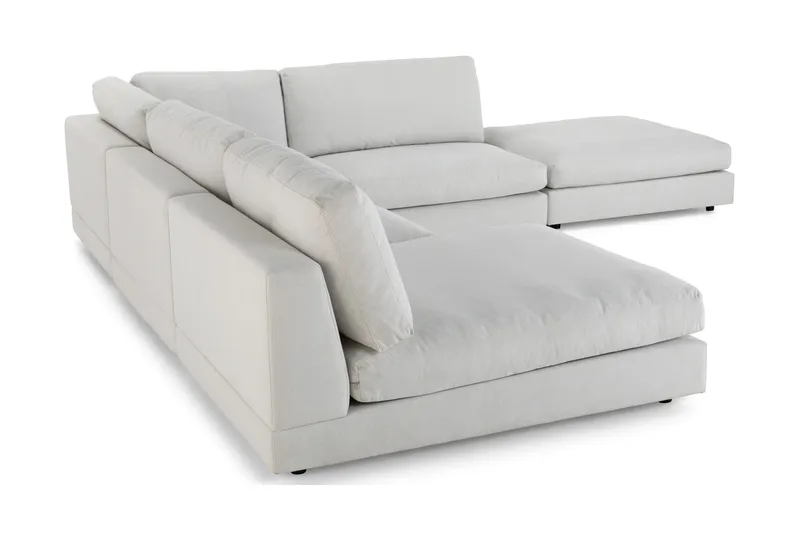 Arken 6-seters Vendbar L-formet Modulhjørnesofa med Divan + Fotskammel i Stoff - Lys grå - Møbler - Sofaer - Modulsofaer - Komplett modulsofa