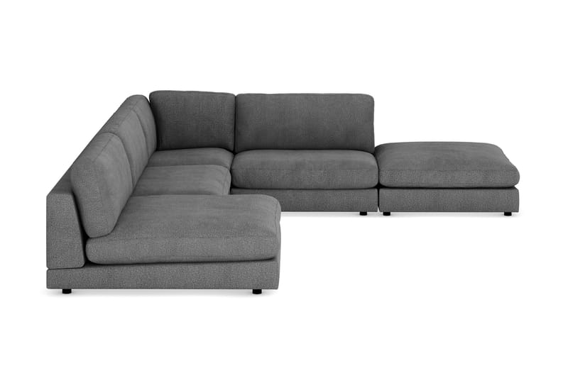 Arken 6-seters Vendbar L-formet Modulhjørnesofa med Divan + Fotskammel i Stoff - Mørk grå - Møbler - Sofaer - Modulsofaer - Komplett modulsofa