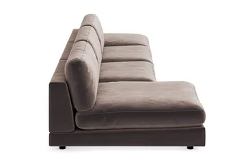 Arken 6-seters Vendbar U-formet Modulsofa med Divan + Fotskammel i Fløyel - Brun - Møbler - Sofaer - Modulsofaer - Komplett modulsofa