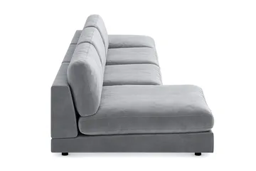 Arken 6-seters Vendbar U-formet Modulsofa med Divan + Fotskammel i Fløyel - Lys grå - Møbler - Sofaer - Modulsofaer - Komplett modulsofa